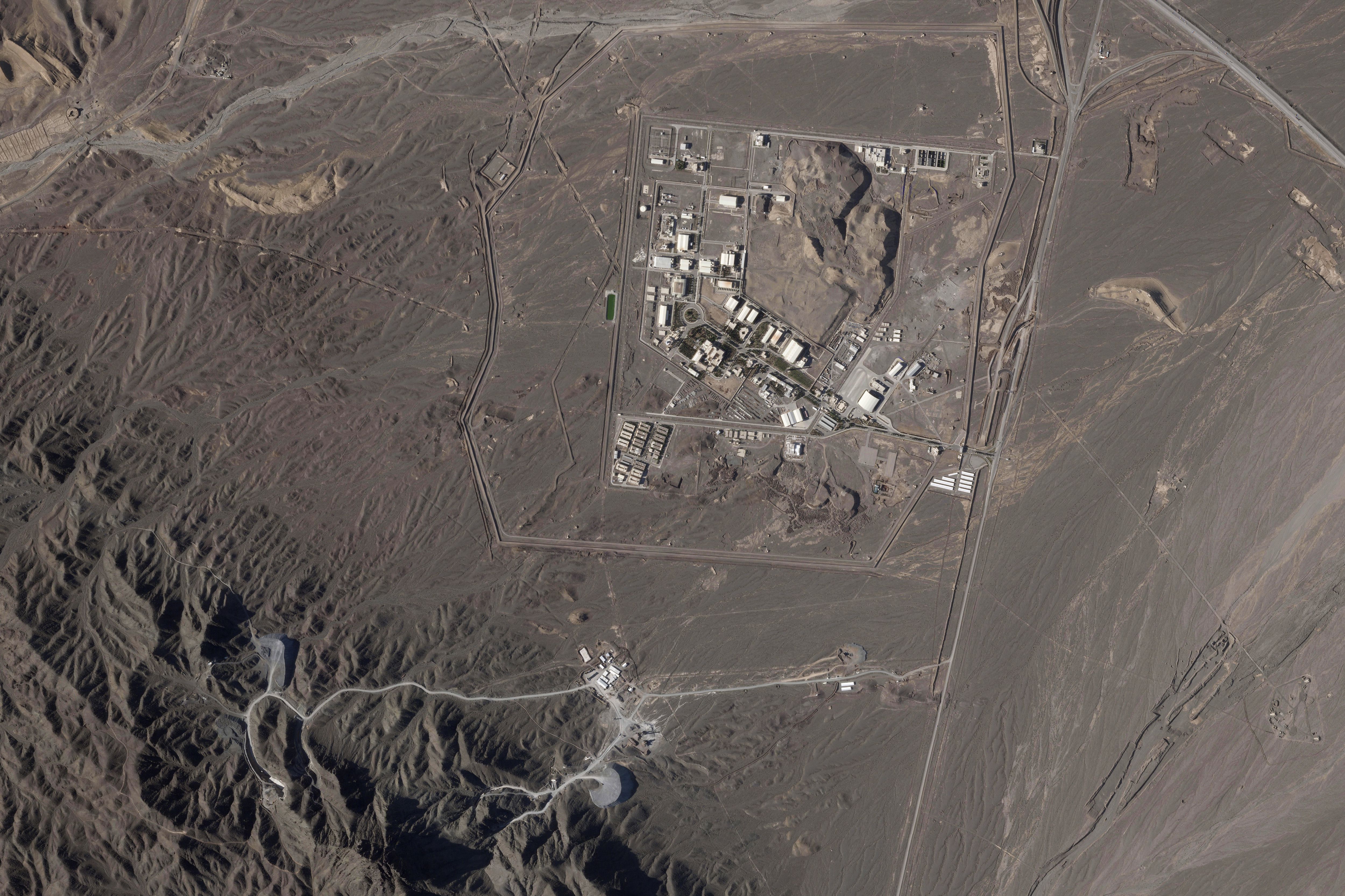 This satellite image from Planet Labs PBC shows the Natanz nuclear facility, near Natanz, Iran, on April 14, 2023 (AP)