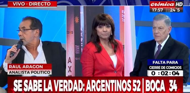 Placas crónica elecciones presidenciales (Foto captura: Crónica TV)