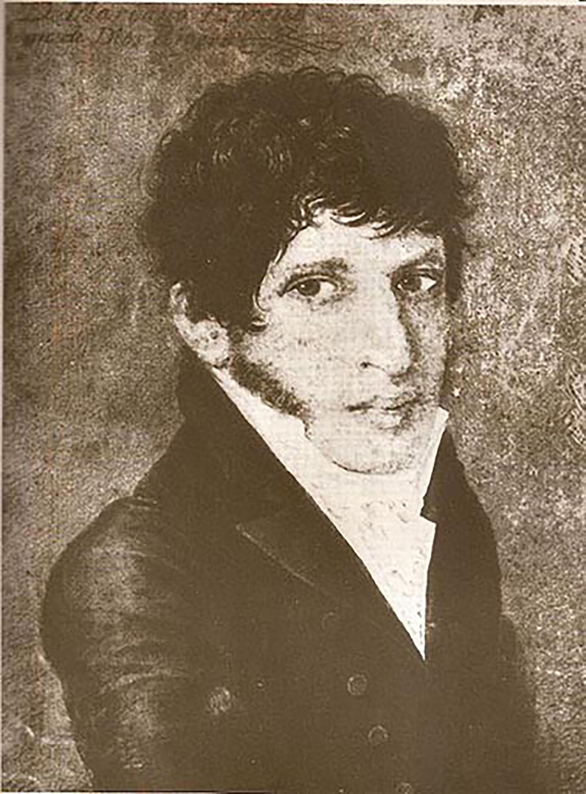 Un joven Mariano Moreno, en un retrato que el peruano Juan de Dios Rivera dibujó entre 1808 y 1809. Se supone que fue el único que le hicieron en vida