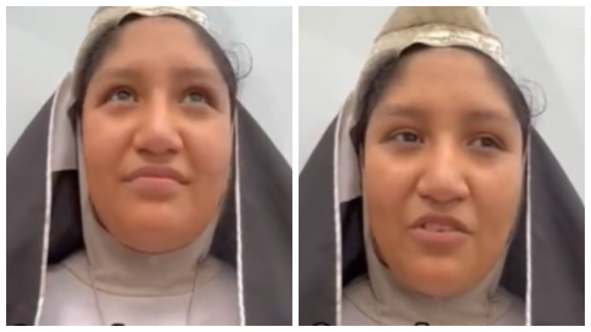 monja de la feria sin máscara (Captura de pantalla/Tiktok)