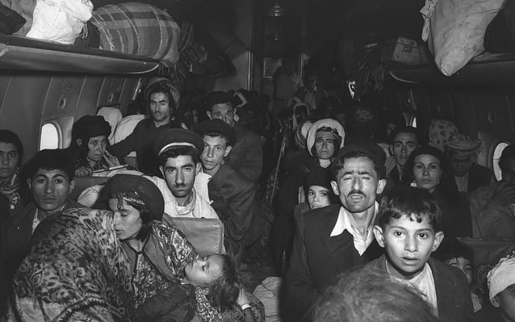Judío s iraquíes en vuelo hacia Israel (GPO/Teddy Brauner)