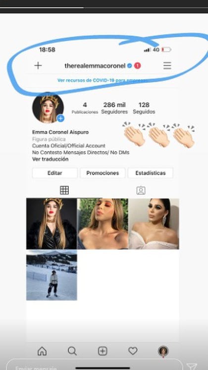 Su red social ahora cuenta con la credibilidad ante sus más de 288 mil seguidores. (Foto: Instagram de Emma Coronel)