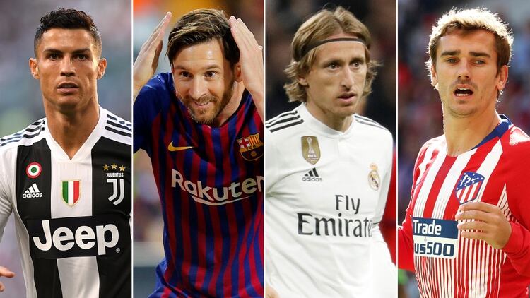 Luka Modric finalizÃ³ en el primer lugar de la votaciÃ³n, Cristiano Ronaldo en segundo, Antoine Griezmann en tercero y Lionel Messi en quinto (Foto: Especial)