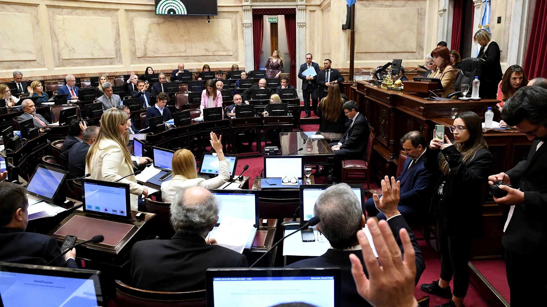 Sesión General Extraordinaria del Senado de la Nación el 27 de septiembre de 2023 en Buenos Aires;  Argentina.  (Fotos: Mario Mosca/Comunicación del Senado).-