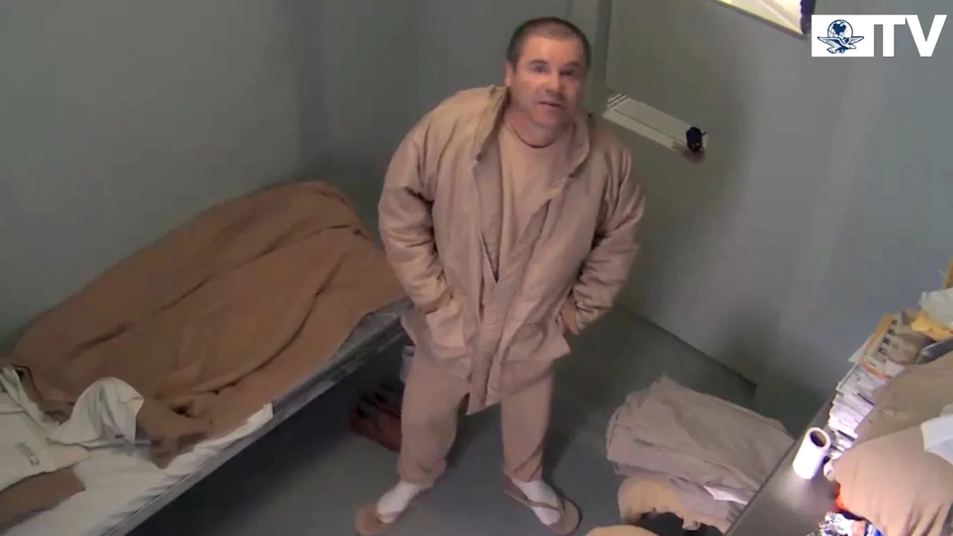 El Chapo en su celda en la cárcel en los Estados Unidos