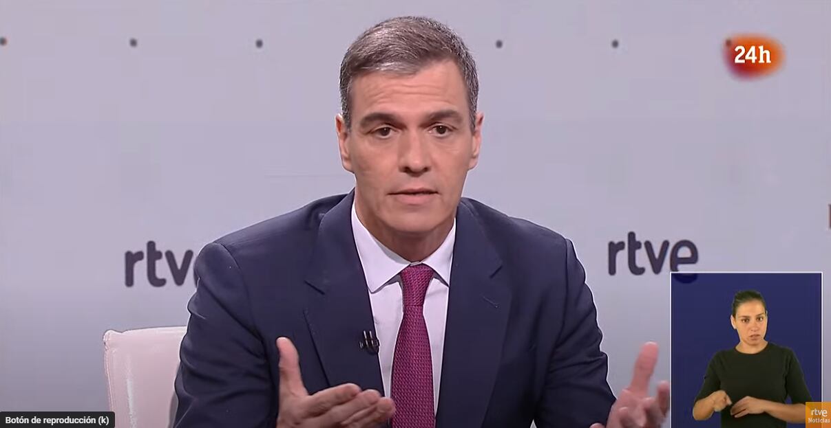 Pedro Sánchez en la entrevista en RTVE.