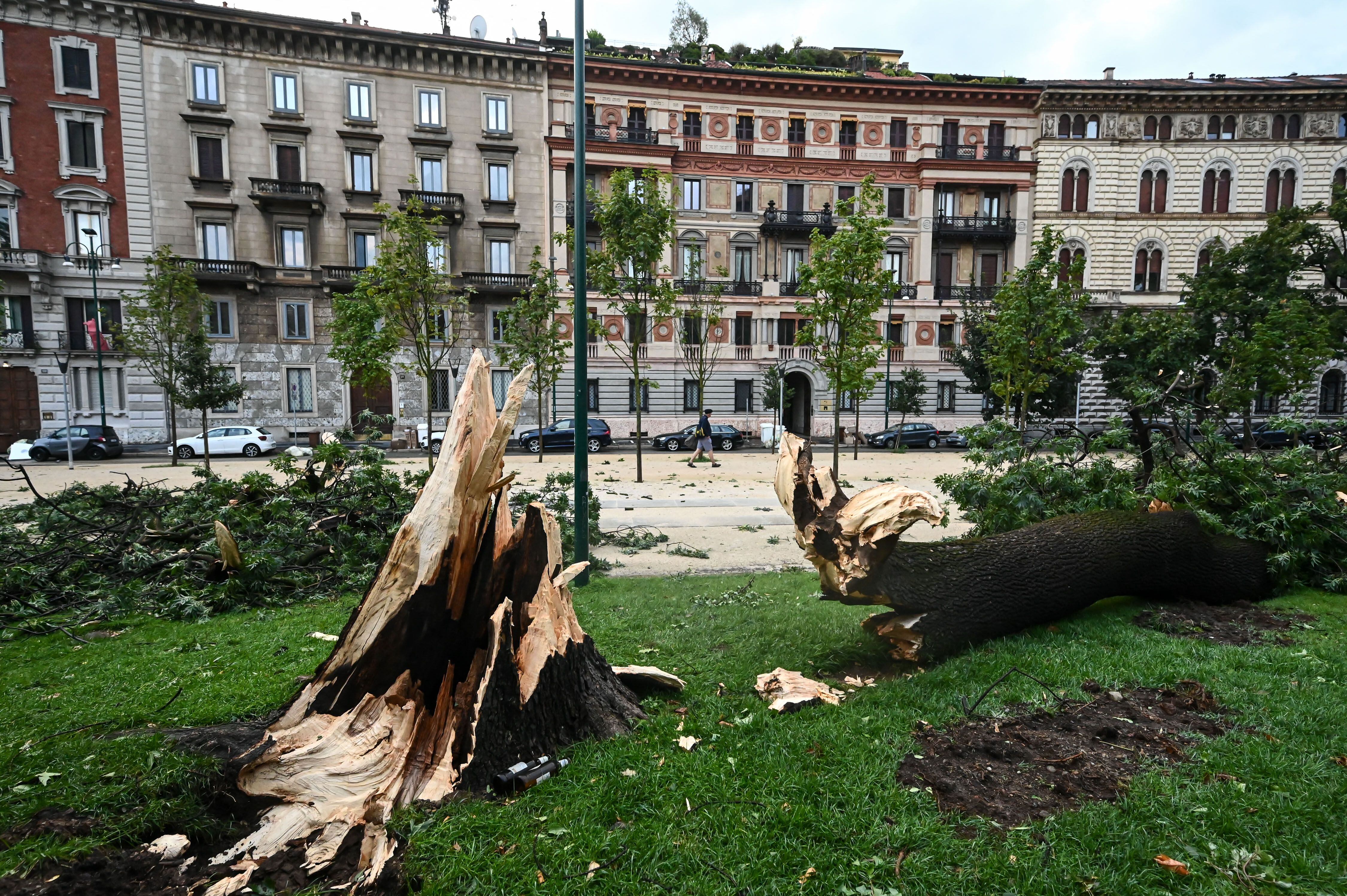 El alcalde de la ciudad dijo que el el viento en la ciudad superó los 100 kilómetros por hora (Piero CRUCIATTI / AFP)