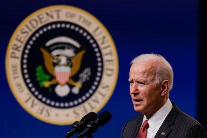 U.S. President Joe Biden delivers remarks on the political situation in Myanmar at the White House in Washington, U.S., February 10, 2021. REUTERS/Carlos Barria