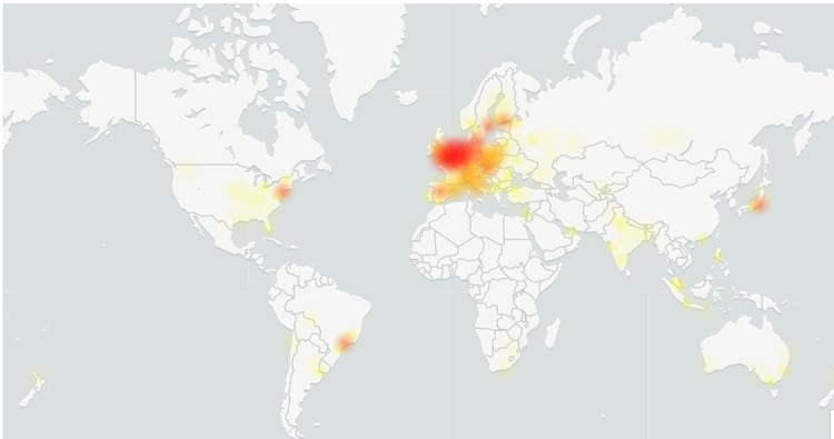 Problemas en el servicio de Gmail (Downdetector)