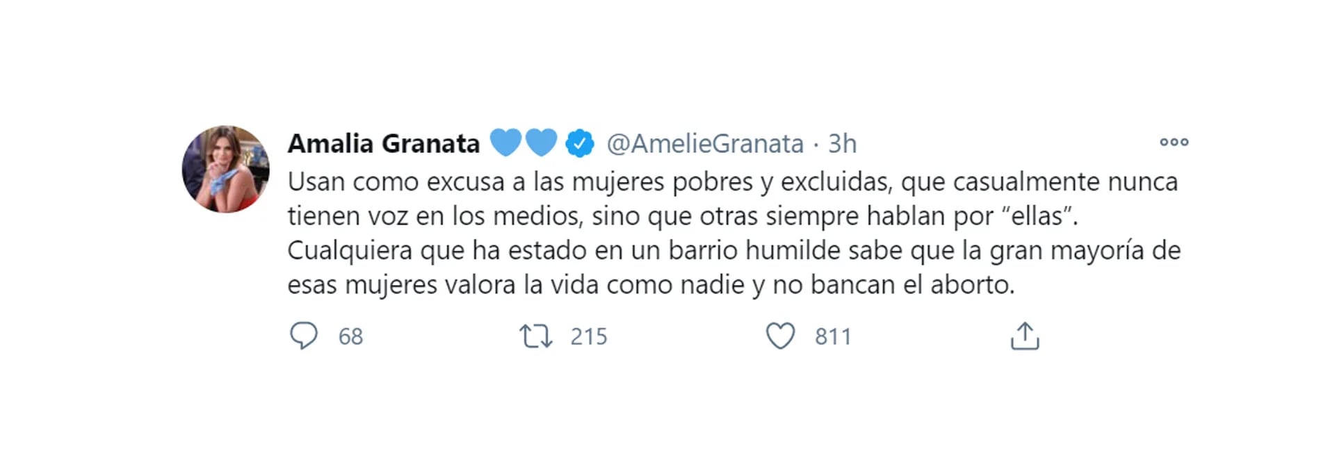 El descargo de Amalia Granata tras la legalización del aborto