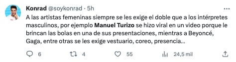 Reacciones negativas en redes sociales por cuenta de la publicación de imágenes desnudo de Manuel Turizo por las calles de Miami. Foto:@soykonrad/Twitter