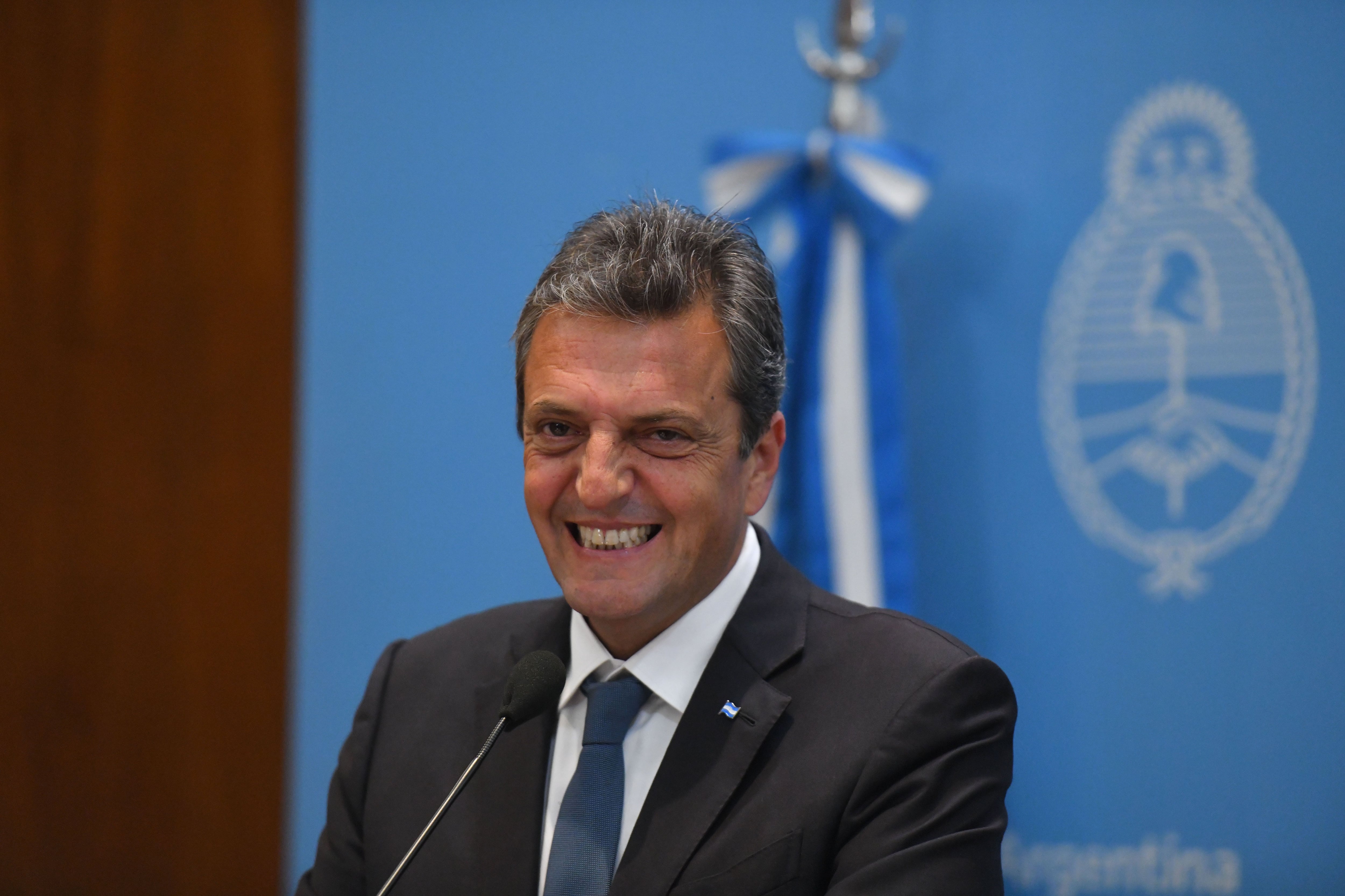 Massa, durante una conferencia de prensa este lunes con medios internacionales. EFE 
