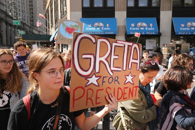 Una joven postula a Greta como presidente en EEUU (AFP)