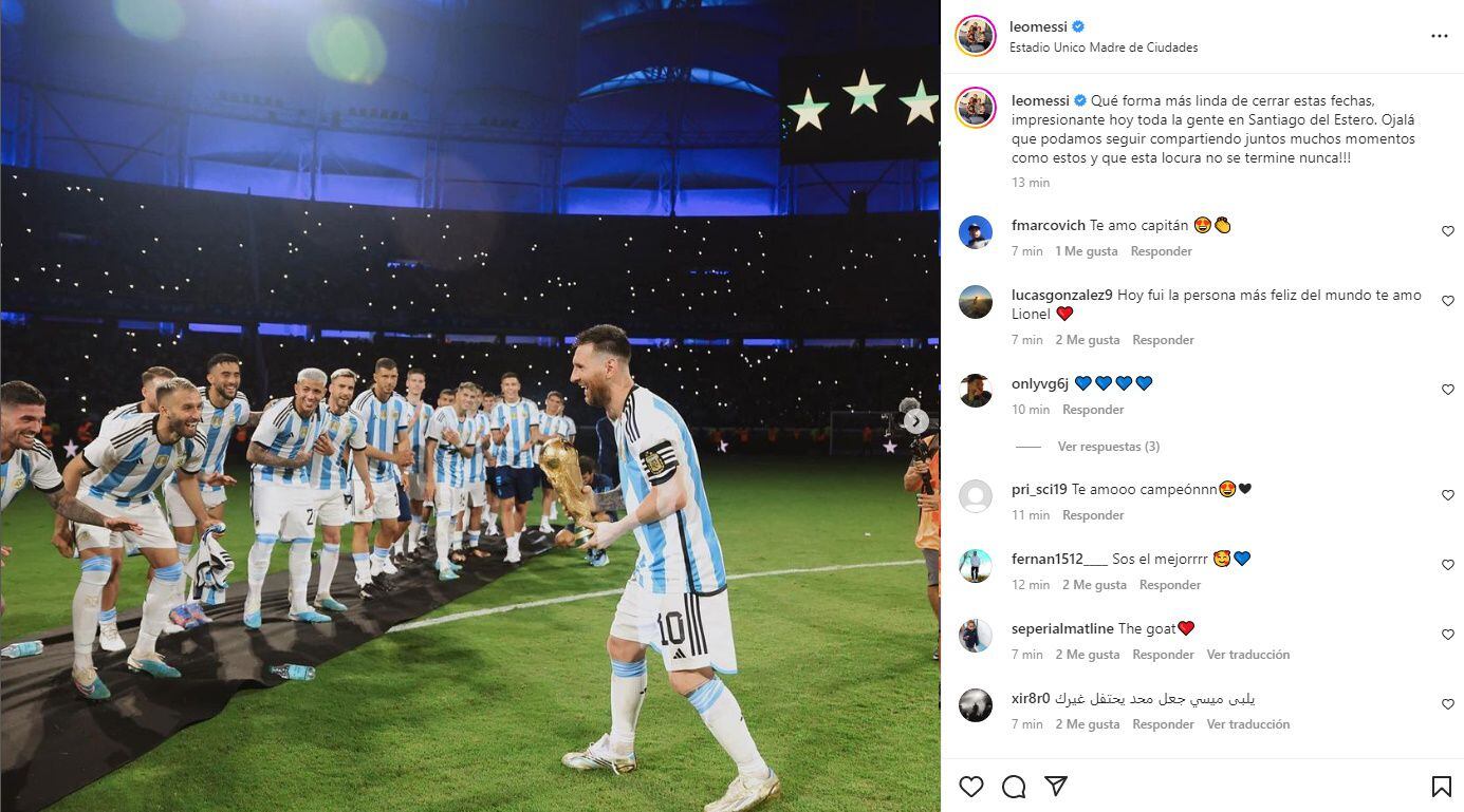 mensaje messi redes sociales post 7-0 argentina curazao