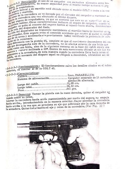 El "manual de guerra" de Montoneros explica los distintos tipos de arma, la mejor forma de utilizarlas, cómo limpiarlas y utilizarlas con "el enemigo".
