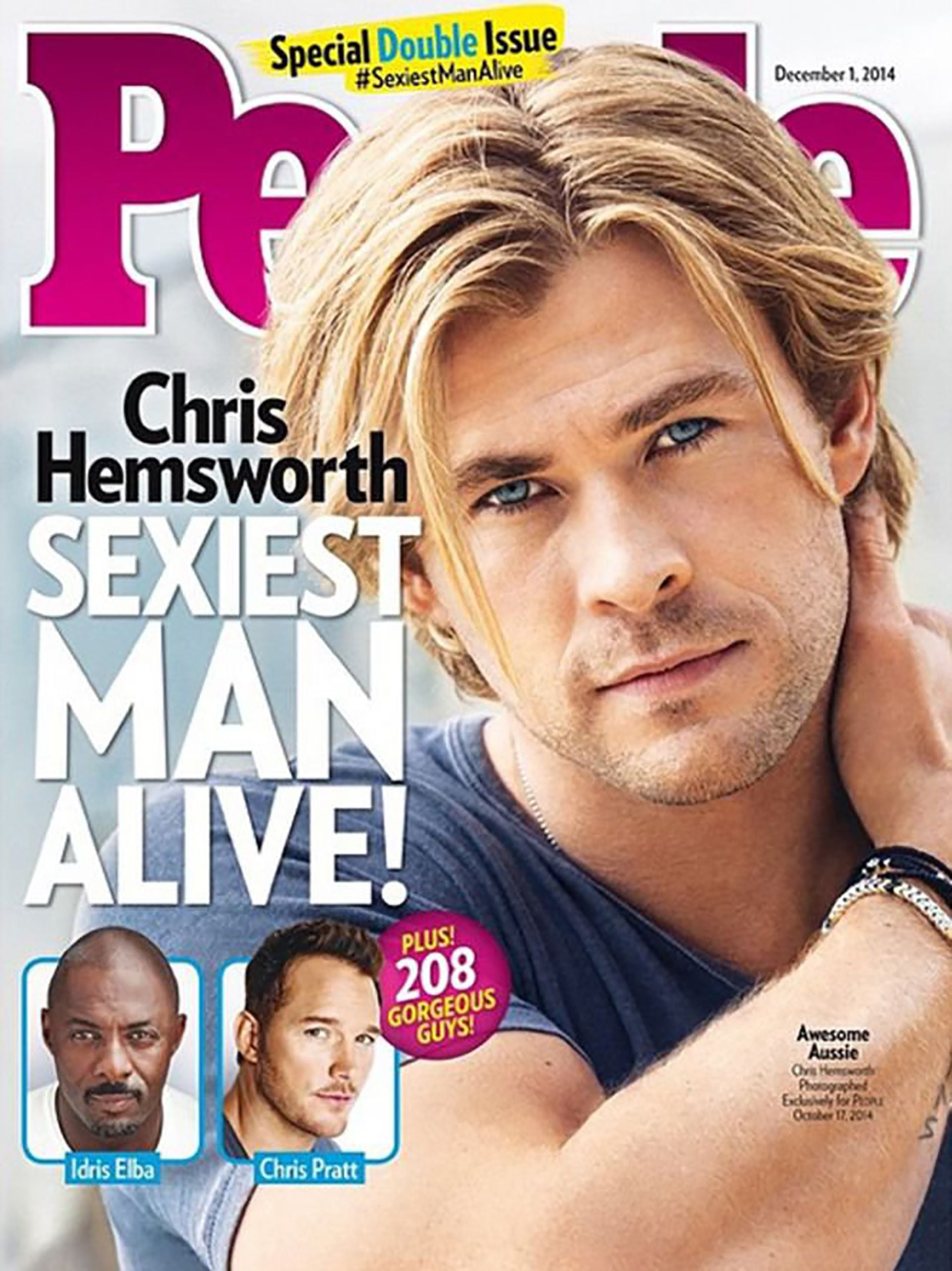Chris Hemsworth, elegido el hombre más sexy del mundo por People, en 2014