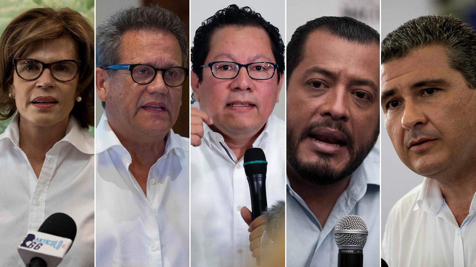 Cristiana Chamorro, Arturo Cruz, Félix Maradiaga, Juan Sebastián Chamorro y Miguel Mora, algunos de los candidatos presidenciales detenidos en Nicaragua