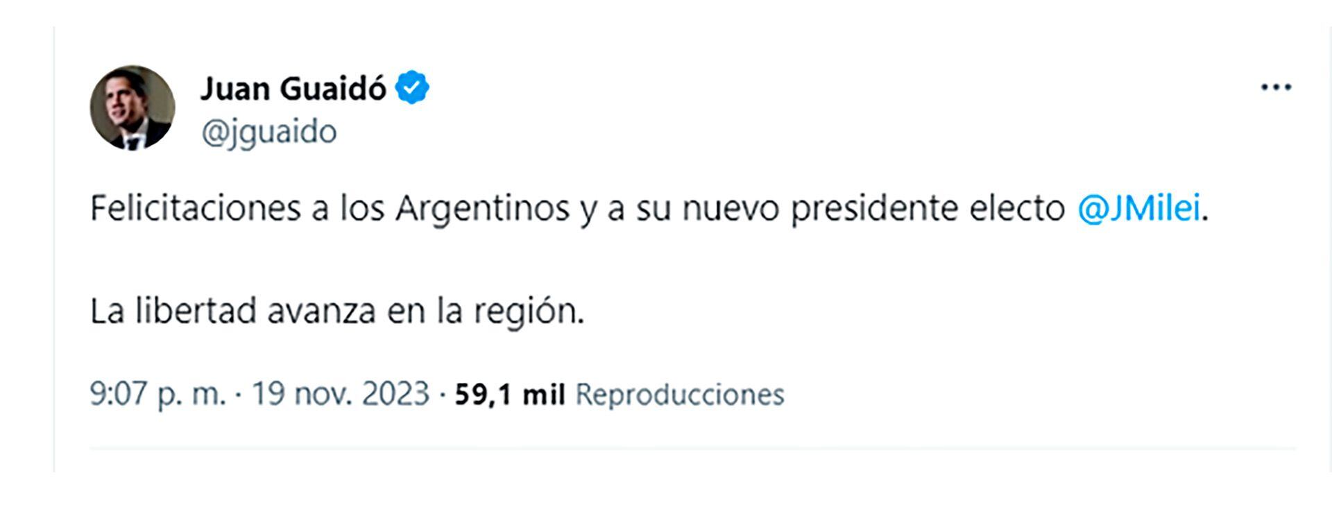 Tuit Juan Guaidó