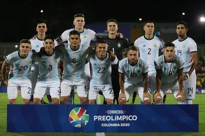 La selección argentina Sub 23 logró la clasificación a Tokio 2020 después de consagrarse campeón en el preolímpico que se disputó en Colombia (REUTERS/Luisa González)