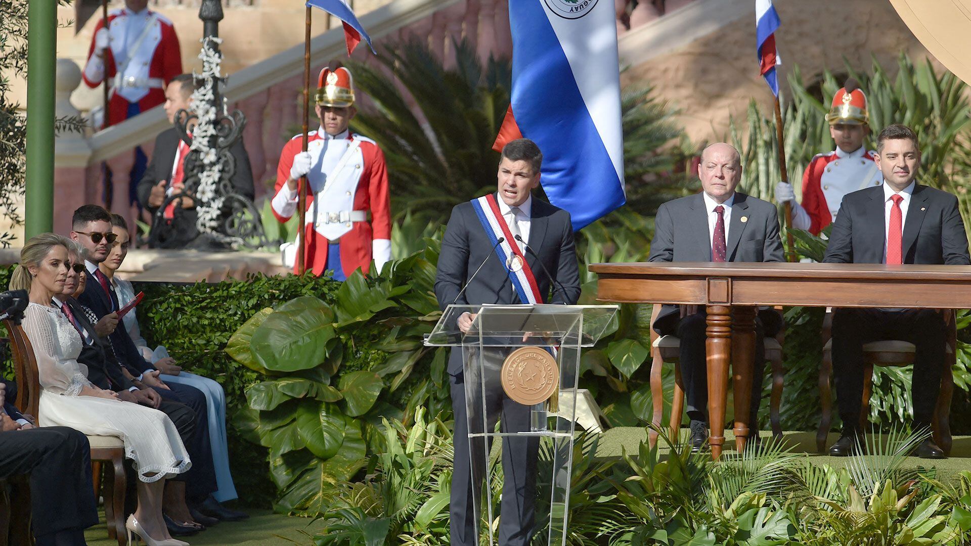El primer discurso de Santiago Peña como presidente (Norberto DUARTE / AFP)