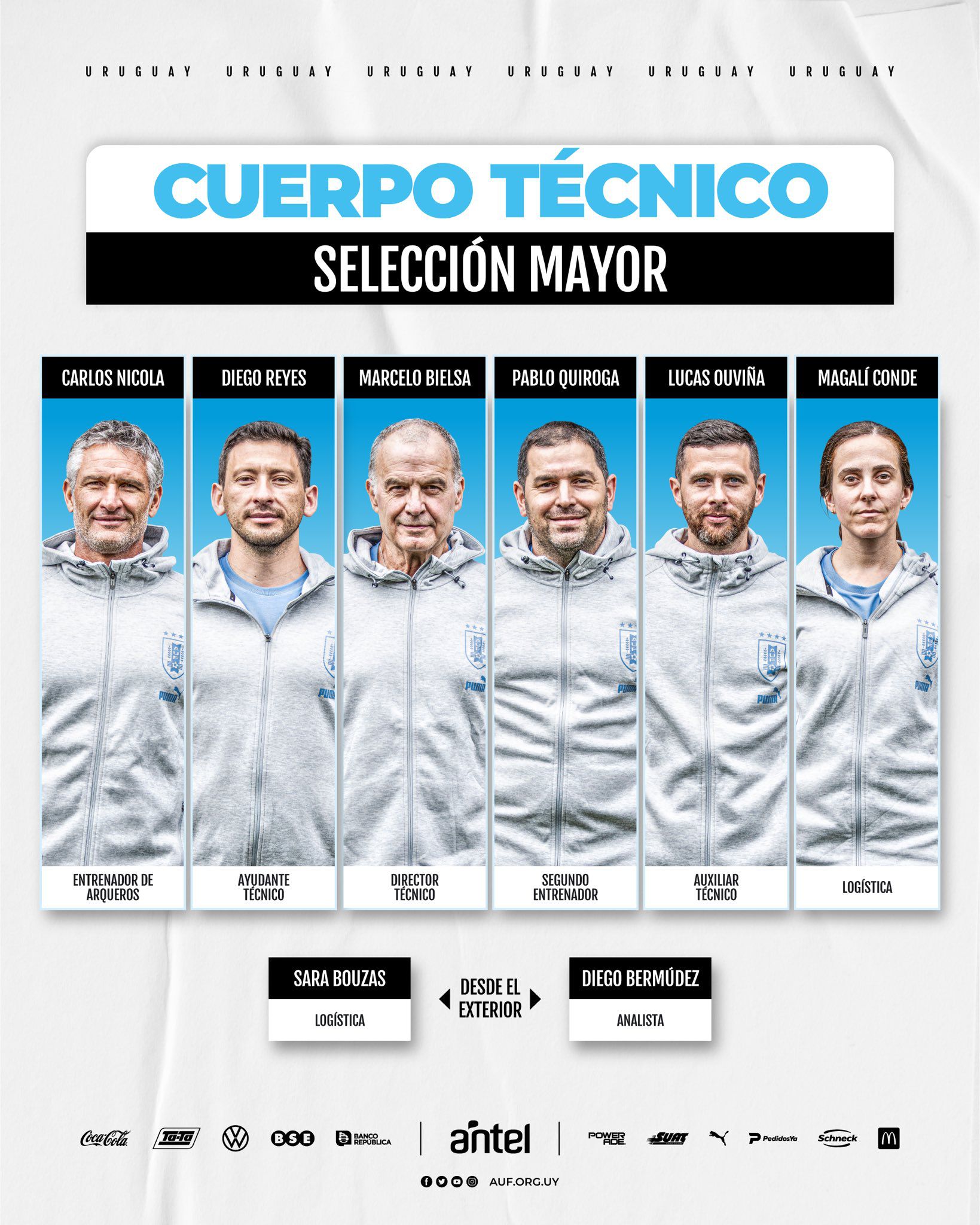 Cuerpo técnico de Marcelo Bielsa en Uruguay