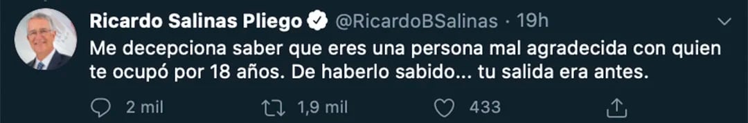 Twitts Salinas Pliego (Foto: Twitter@RicardoBSalinas)
