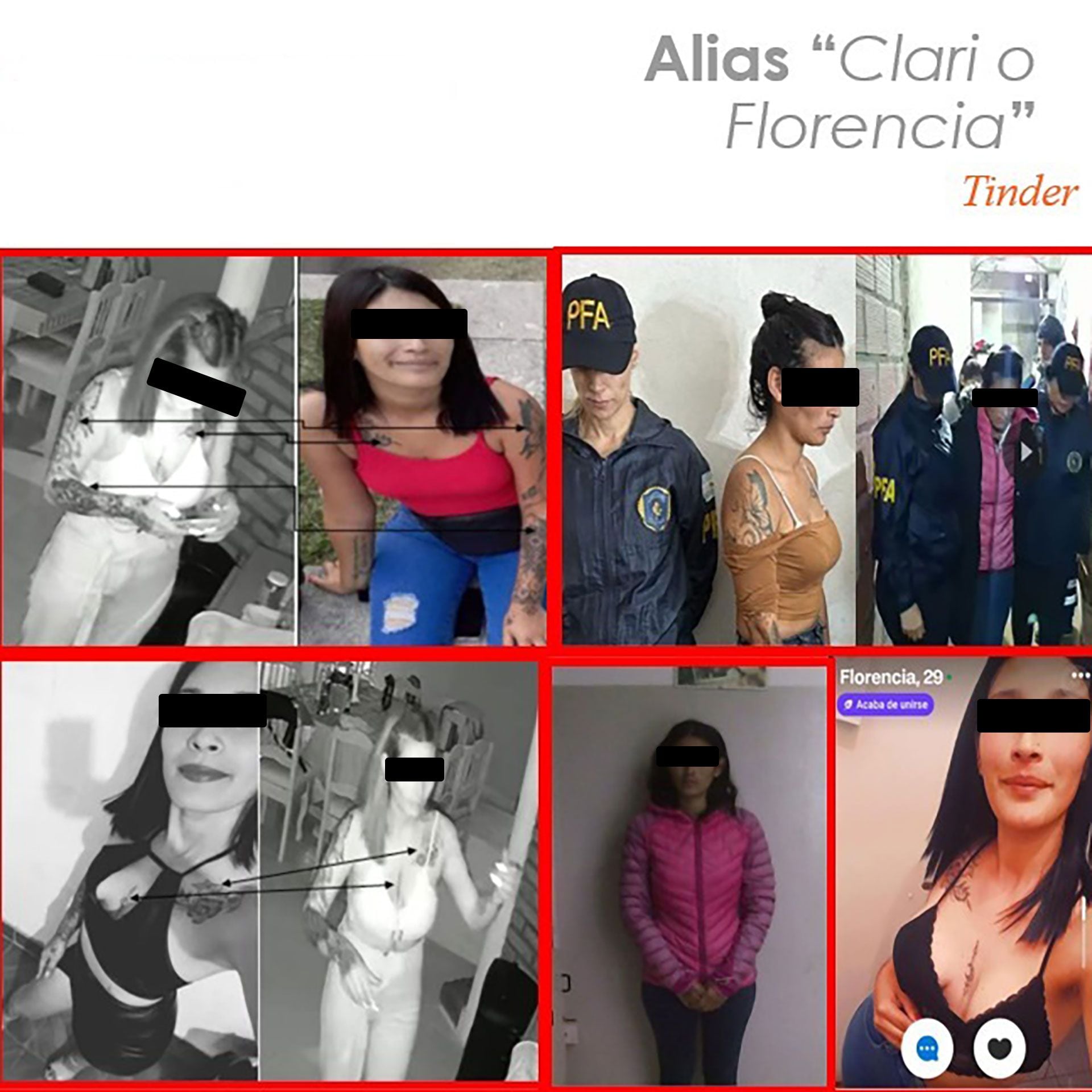 "Clari" una de las viudas negras atrapadas por sus tatuajes