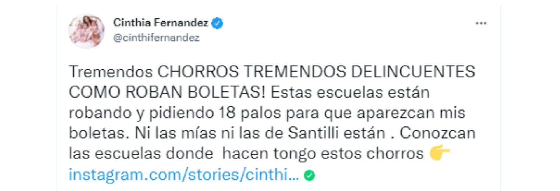 Cinthia Fernández denunció que hubo robo de boletas durante los comicios