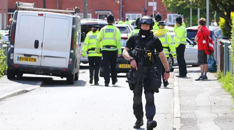Policía de Manchester durante un ataque ocurrido el año pasado