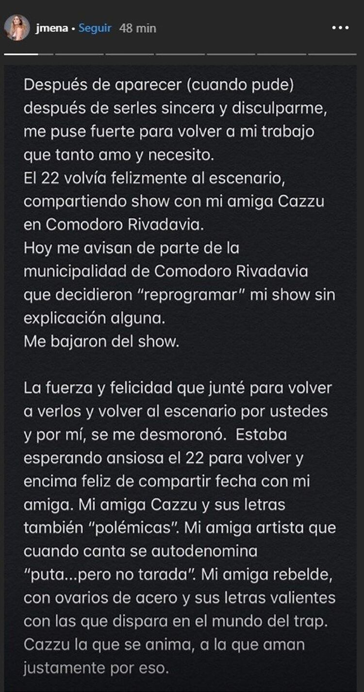 El descargo de Barón en Instagram