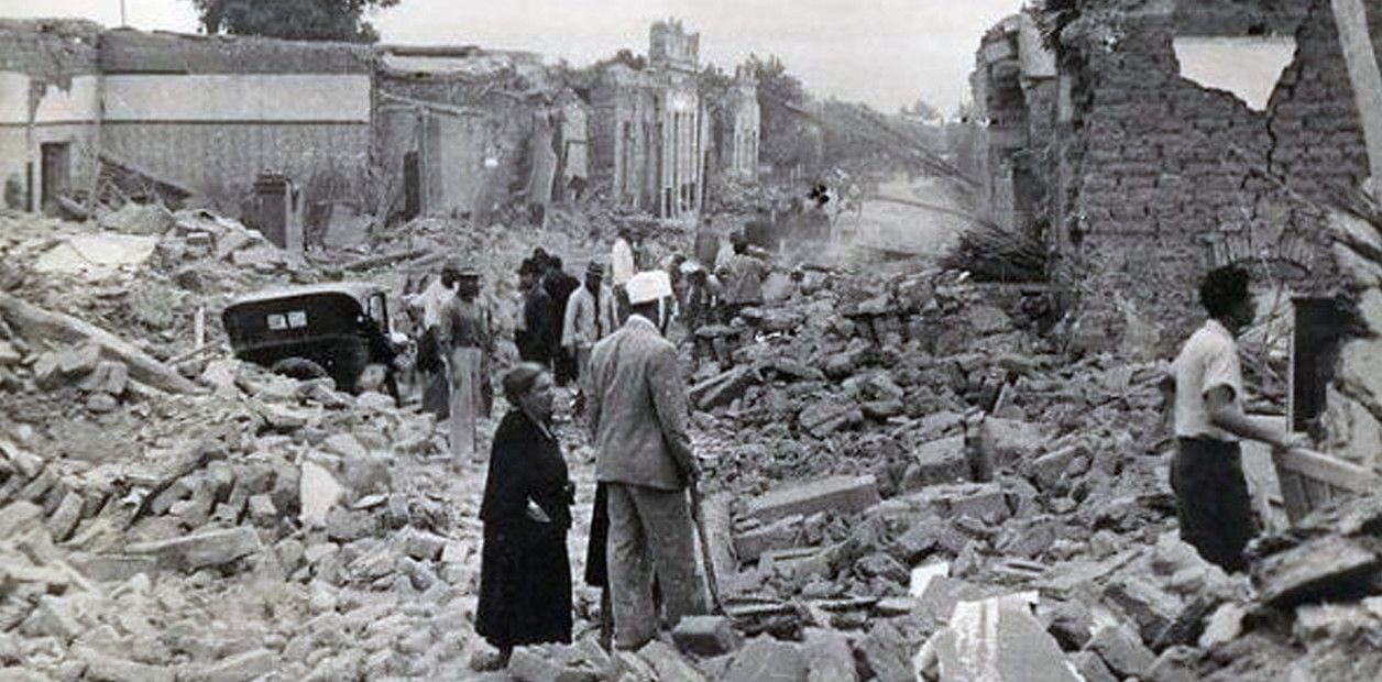 San Juan, una ciudad devastada, en la que se destruyeron el 90 por ciento de los edificios, la mayoría de adobe, en el gran terremoto del sábado 15 de enero de 1944.