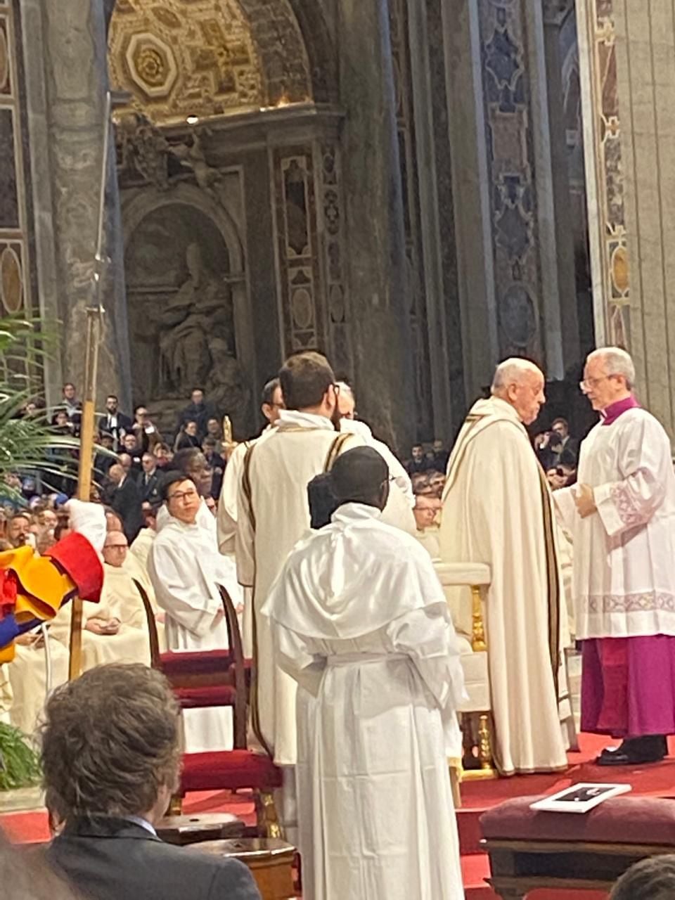 Papa Francisco al inicio de la canonización de Mama Antula