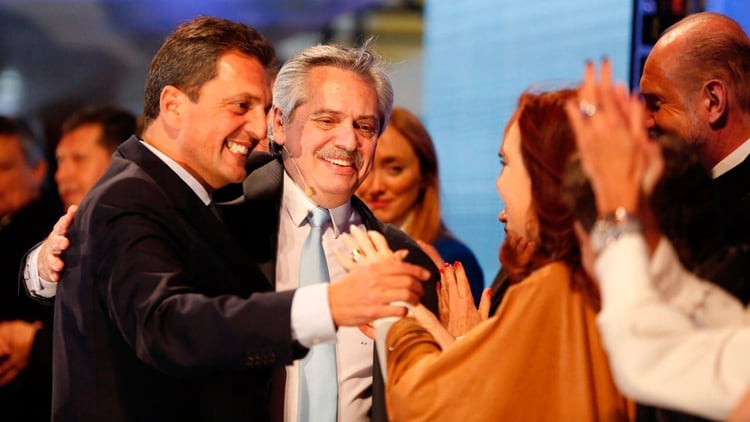 Alberto Fernández, Cristina Fernández de Kirchner y Sergio Massa