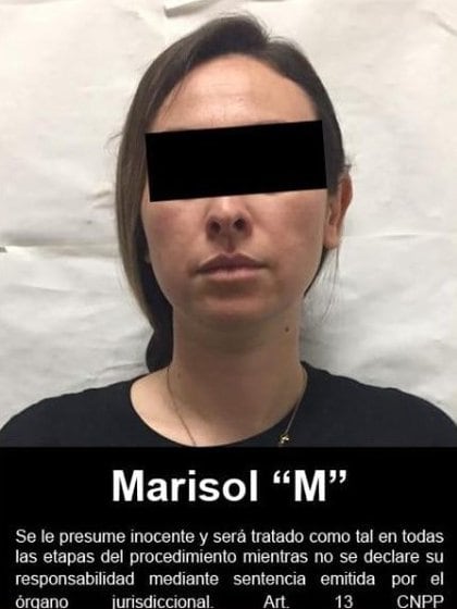 Marisol N detenida en 2019 (Foto: Twitter@FGRMexico)