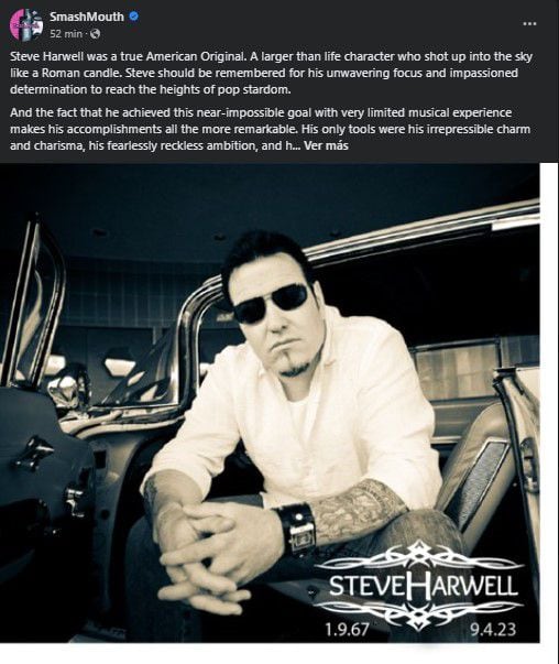 Smash Mouth confirmó el deceso de Steve Harwell a través de redes sociales