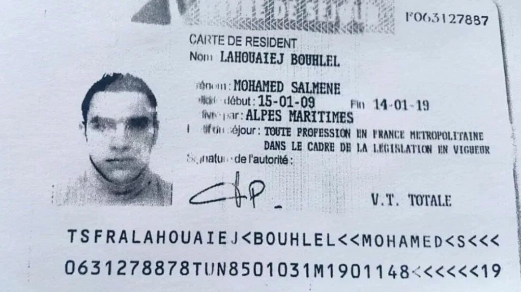 La foto que circula en todo el mundo: el documento de Mohamed Lahouaiej Bouhlel