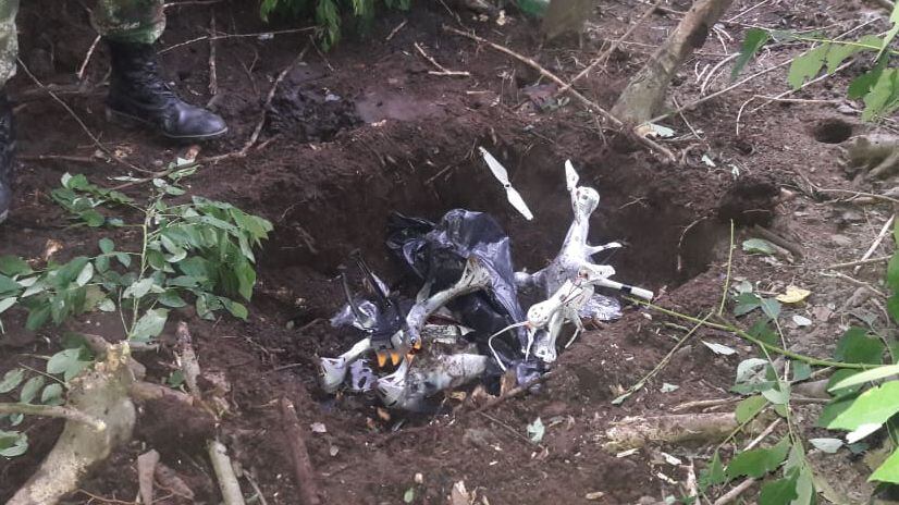 Los drones encontrados por el Ejército y la Policía estaban cargados con 600 gramos de explosivos
