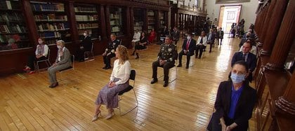 Beatriz Gutiérrez Müller, esposa del presidente, estuvo presente en el evento (Foto: captura de pantalla / YT@Andrés Manuel López Obrador)