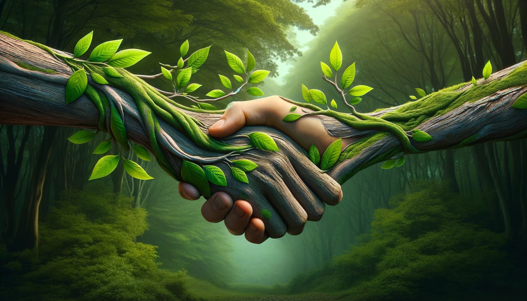 Un apretón de manos entre un hombre y la naturaleza - (Imagen Ilustrativa Infobae)