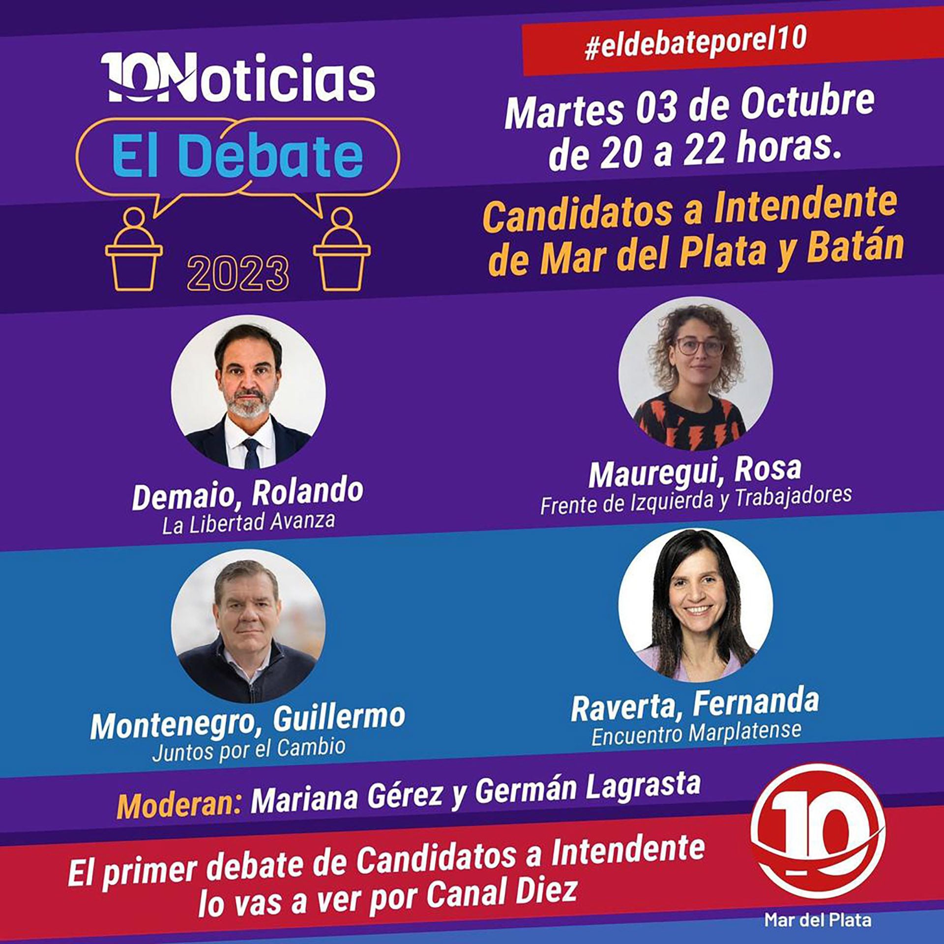 Debate de candidatos a intendente de Mar del Plata