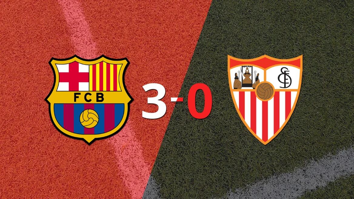 Goleada de Barcelona 3 a 0 sobre Sevilla