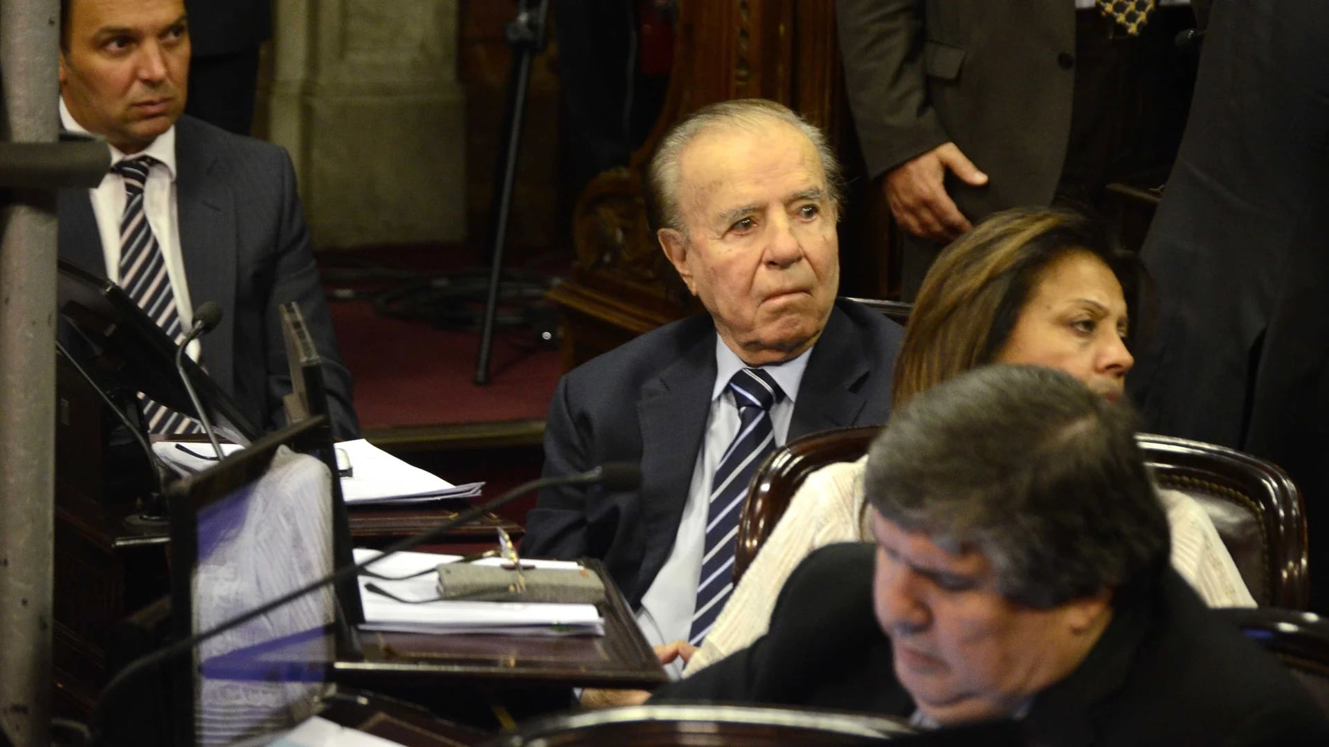 Carlos Menem en el Senado (DyN)