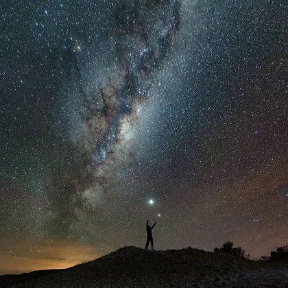 Júpiter y Saturno.", así tituló el especialista (@ g.ferra) la foto