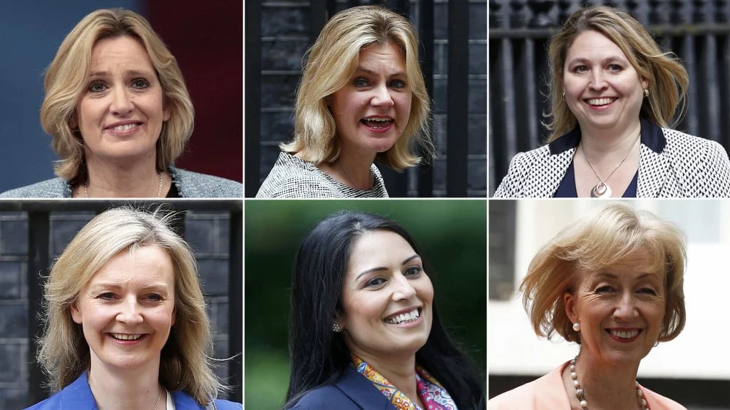 Amber Rudd, Liz Truss, Justine Greening, Karen Bradley, Priti Patel y Andrea Leadsom (Reuters)