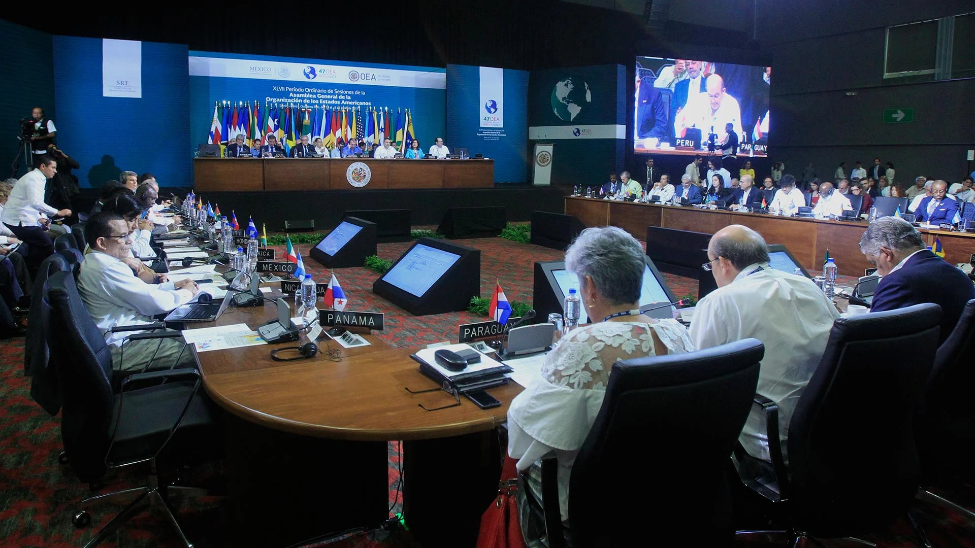 La sesión de la OEA en Cancún (EFE)