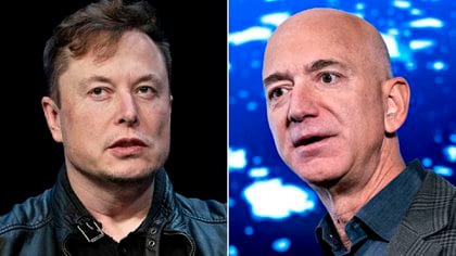 Jeff Bezos (derecha), quien había ostentado el título durante más de tres años hasta el mes pasado, recuperó el puesto número uno con un patrimonio neto de USD 191.200 millones, o USD 955 millones más que el CEO de Tesla, Elon Musk.