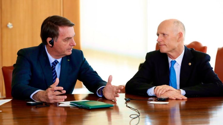 Jair Bolsonaro se reunió con el senador norteamericano Rick Scott