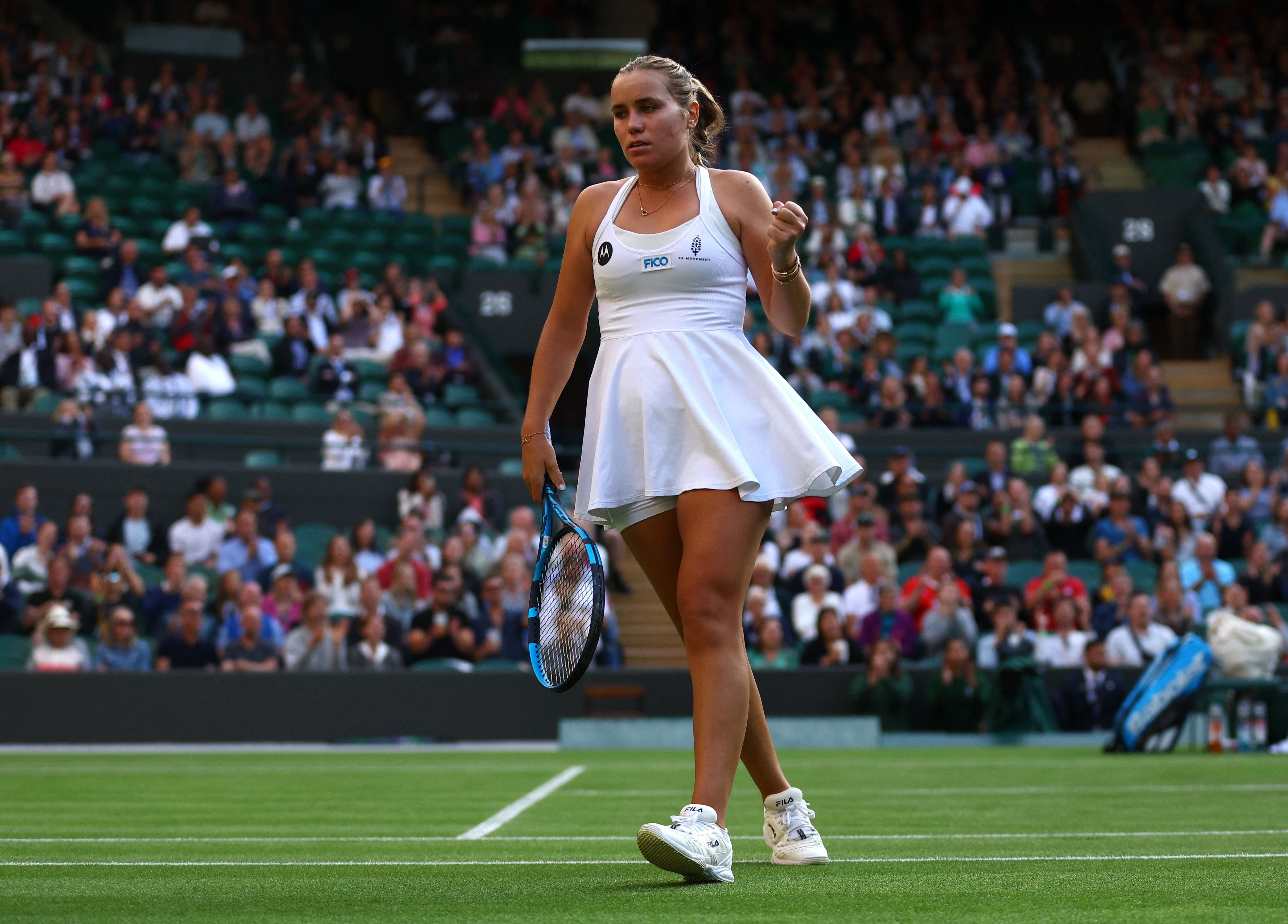 Sofia Kenin celebra un punto ganado a Coco Gauff (REUTERS).