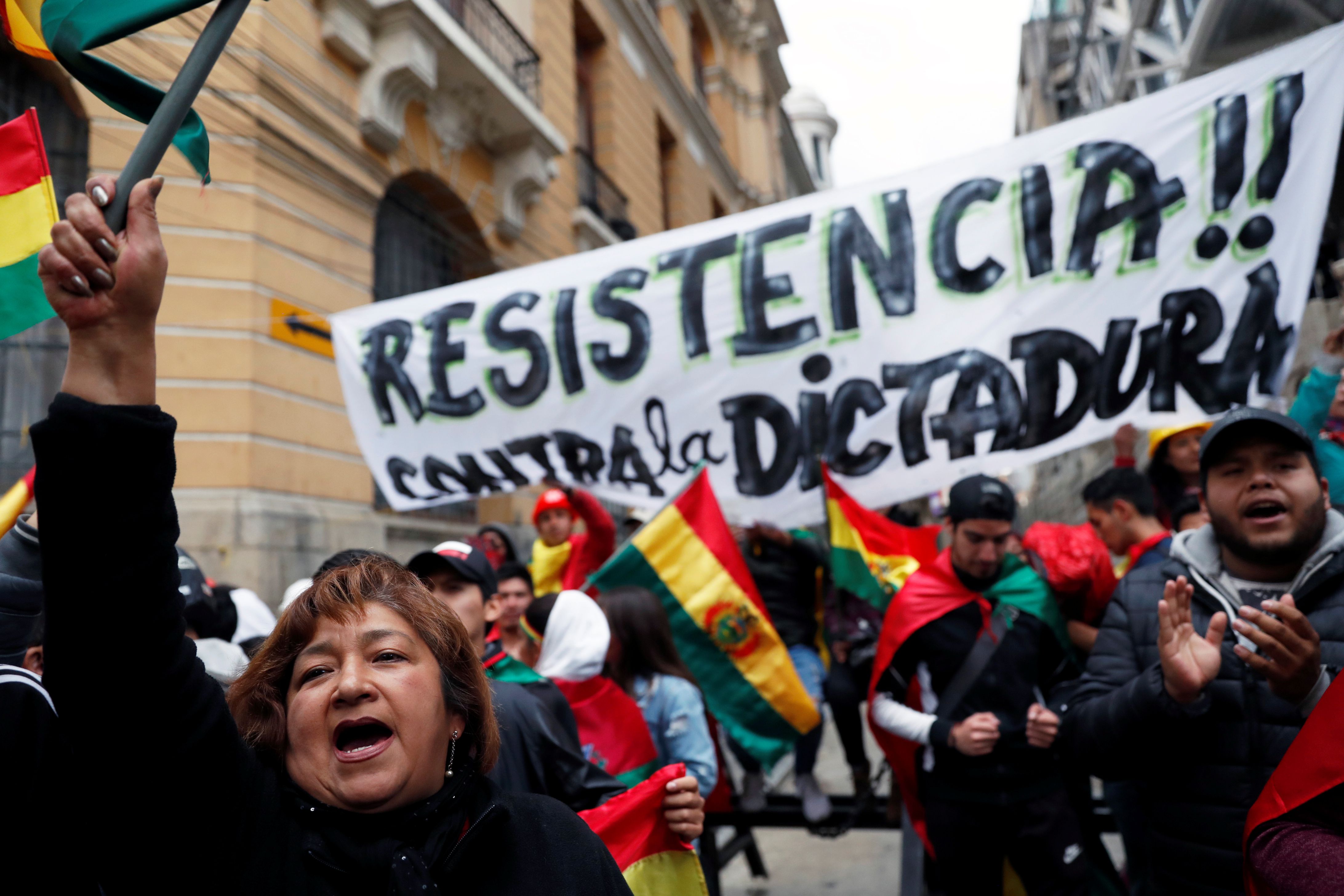 Manifestantes protestan contra el gobierno de Evo Morales en La Paz. (REUTERS/Carlos Garcia Rawlins)
