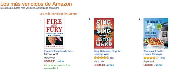 El libro “Fire and Fury”, es el más vendido en Amazon en estos días.